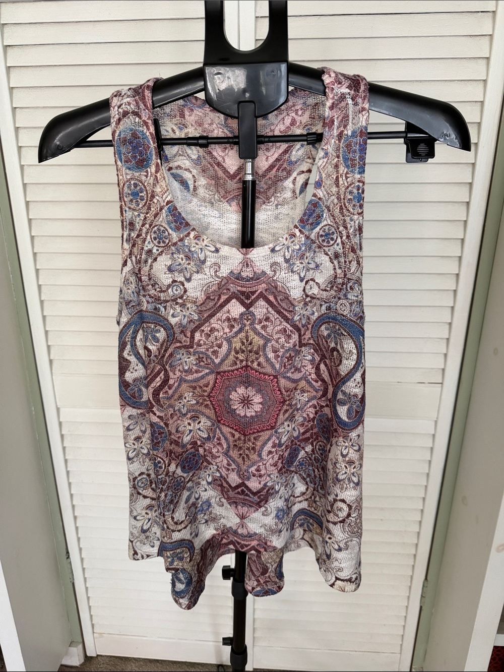 Ginger G Paisley A line Medallion Tank Top - Cream, Blue, Brown, Pink